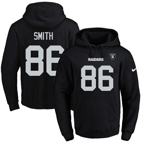 Nike Raiders #86 Lee Smith Black Name & Number Pullover NFL Hoodie - Click Image to Close